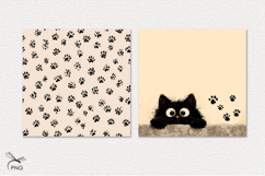 Black cat digital paper Product Image 3