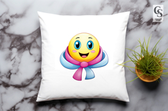 Cute Emoji Face Scarf Cartoon Clipart Sublimation PNG Product Image 3
