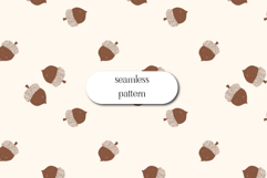 Minimal Acorn Seamless Pattern for Cozy Autumn Projects Product Image 1