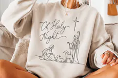 Oh Holy Night Nativity Christmas PNG, Christian Nativity Sce Product Image 3