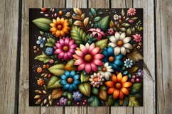 Flowers, black background | 8 tumbler Sublimation designs Product Image 3