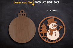 Christmas Tree Toy Snowman SVG laser cut file for Glowforg Product Image 3
