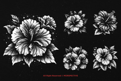 10 Bundle Dark Art Hibiscus Flower Wild Tropical Floral Product Image 5