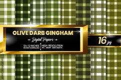 Olive Darbt Gingham Digital Papers 16 Variations Product Image 1