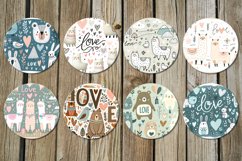 Valentine alpaca &amp; bear | scandi Car coaster &amp; key chain Product Image 3