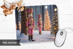 Pink And Gold Christmas Nutcrackers Mouse Pad PNG Product Image 1