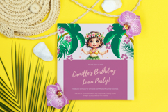 Watercolor Cute Hula Girl Cliparts Product Image 3
