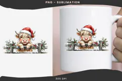 Christmas peeking character png design for T-shirts Product Image 3