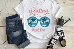 Resting beach face PNG, Summer PNG Sublimation Design Product Image 3