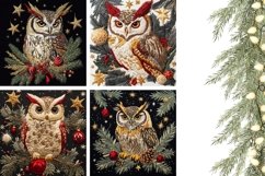 Christmas Owl Pillow Case Designs, Christmas Pillowcase PNG Product Image 3
