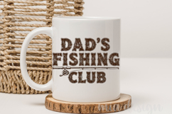 Dad's Fishing Club PNG, Distressed Fishing Sublimation Product Image 3