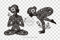 Elegant Floral Yoga Silhouette Bundle SVG Product Image 3