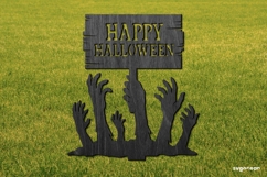 Happy Halloween Garden Stake Laser Cut | Glowforge | SVG Product Image 2