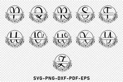 Floral Wreath Monogram Font Alphabet Split Letters SVG PNG Product Image 3