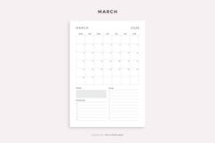2026 Monthly Planner, Printable &amp; Fillable, A4/Letter Size Product Image 3
