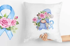 Breast Cancer PNG, Breast cancer with blue ribbon Product Image 3
