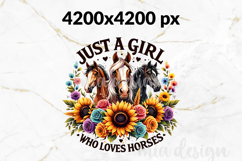 Just A Girl Who Loves Horses PNG, Country Cowgirl Design Product Image 2