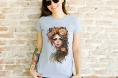 Floral Boho Girls Clipart Sublimation Product Image 3