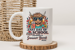 Last Day of School PNG, Summer Break Cow Sublimation Design Product Image 3