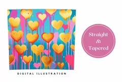 Colorful Tumbler Wrap Design, Valentine's Day Tumbler PNG Product Image 3