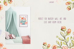 Watercolor Fish and Flowers Clipart Cute Underwater Floral Product Image 3