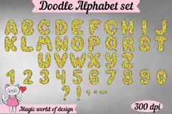 Doodle summer Flamingo Alphabet Numbers png, sublimation Product Image 2