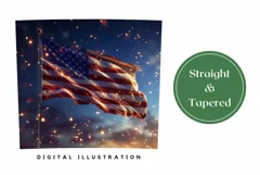 USA Tumbler Sublimation, Glitter American Flag Tumbler PNG Product Image 3