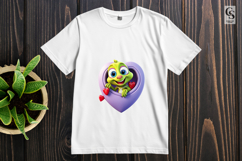 Cute Valentine Frog in Heart Frame PNG Product Image 2