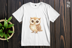 Cute Brown Owl Watercolor Clipart Sublimation PNG Product Image 3
