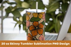 Colorful Flowers Pattern 20 oz Tumbler Sublimation PNG Product Image 3