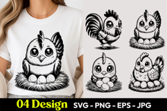 Kawaii Chicken SVG PNG Product Image 1