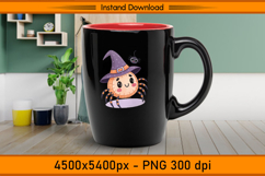 Cute Halloween Spider Witch Sublimation Design PNG Product Image 3