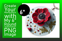 Elegant Round Design Sublimation PNG , 3D Flower Product Image 1