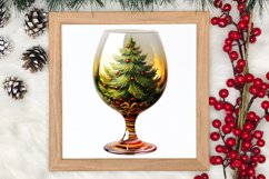 Christmas Wine Cup Sublimation Clipart Product Image 1