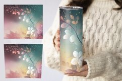 Watercolor Flowers 20Oz Tumbler Sublimation Wrap Product Image 1