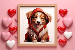 Cute Valentine Dog Clipart, Valentines Day Dog Clipart Product Image 3