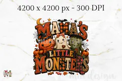 Mama's Little Monsters PNG, Cute Halloween Sublimation Product Image 2