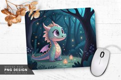 Whimsical Nighttime Dragon Mouse Pad PNG Design Product Image 1