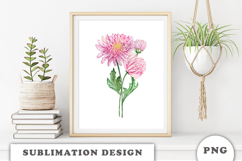 Watercolor Chrysanthemum Flowers Bouquet png Product Image 3