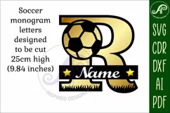 Football or Soccer Capital Monogram Letter R SVG Product Image 3
