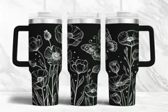 40oz Tumbler laser svg Wildflowers wrap|Floral and Butterfly Product Image 2