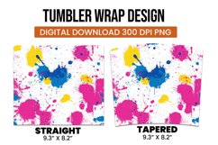 Colorful abstract splashes tumbler wrap sublimation design Product Image 3