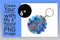 Dynamic Keychain Round Design PNG , Watercolor Patter Product Image 1