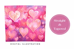 Pink Love Tumbler Design, Valentine's Day Sublimation Design Product Image 3