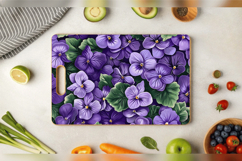 African Violet Flowers Cutting Boards sublimation Design Product Image 3