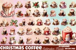 Christmas Watercolor Clipart Sublimation, Christmas Bundle Product Image 5