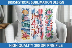 4th of July Brushstrokes Sublimation - Patriotic Brushstroke Product Image 2