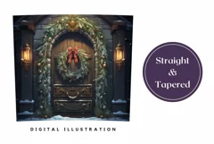 Christmas Door Tumbler Wrap Design, Christmas Sublimation Product Image 3