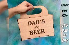 Box Beer|Beer holder|Beer basket x6| Father's Day| Laser Cut Product Image 1