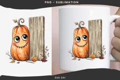 Peeking pumpkin halloween png design for T-shirts Product Image 3